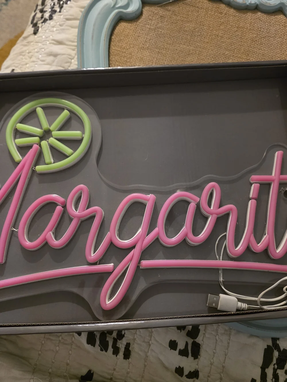 Neon Margarita Sign - Pink & Green LED Party Light